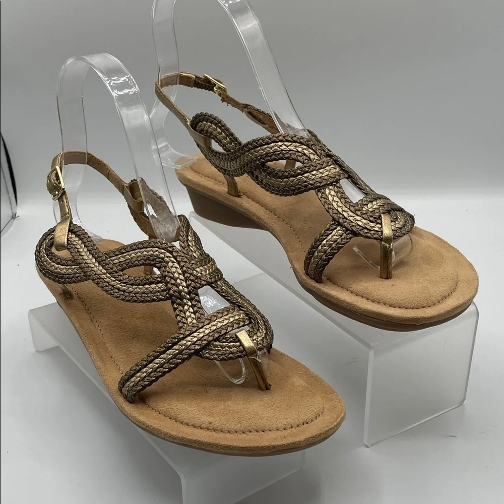 Naturalizer Braided Bronze and Gold Sandals, size 7N